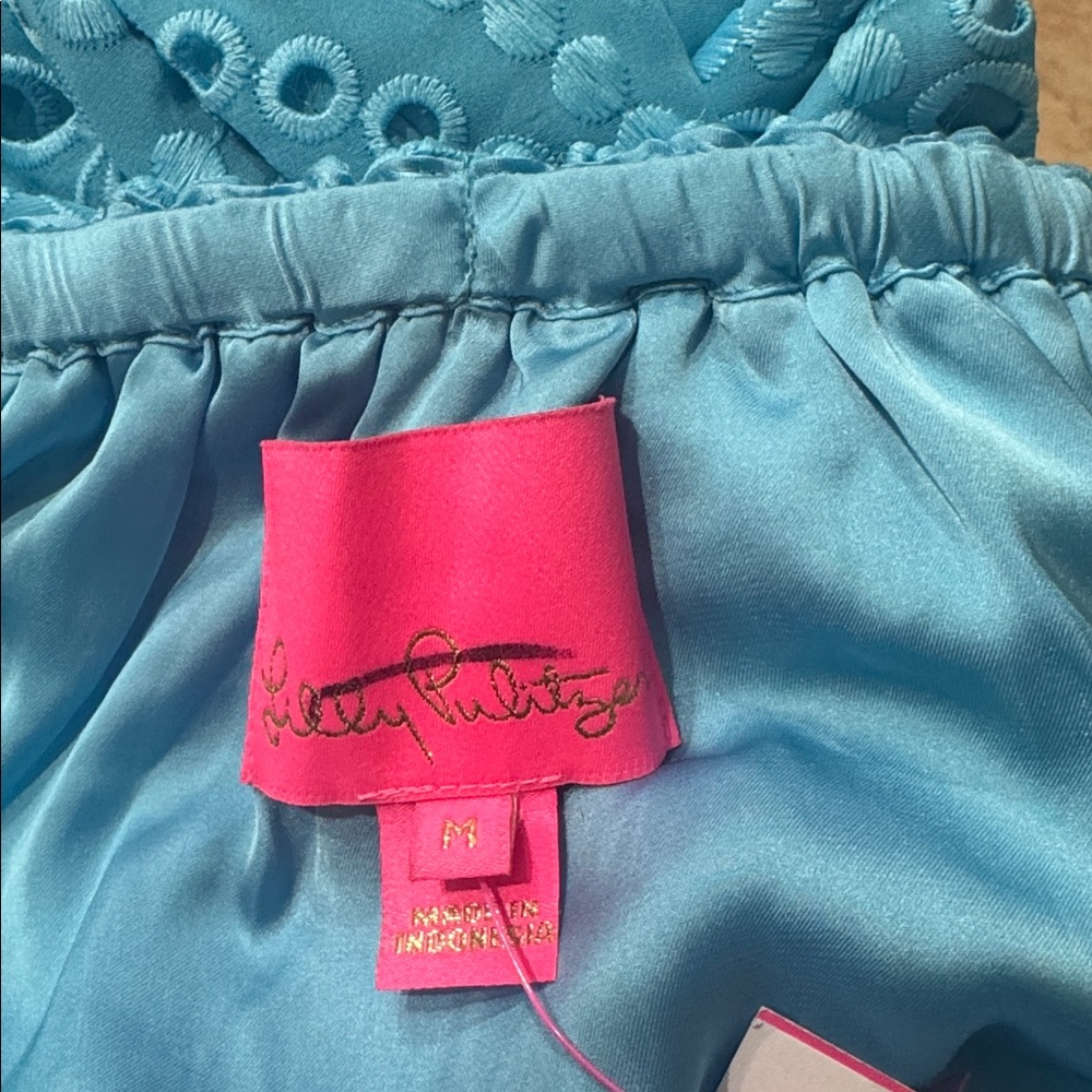 Lilly Pulitzer Blue Eyelet Maxi Dress, size M, NWT. - Picture 5 of 6